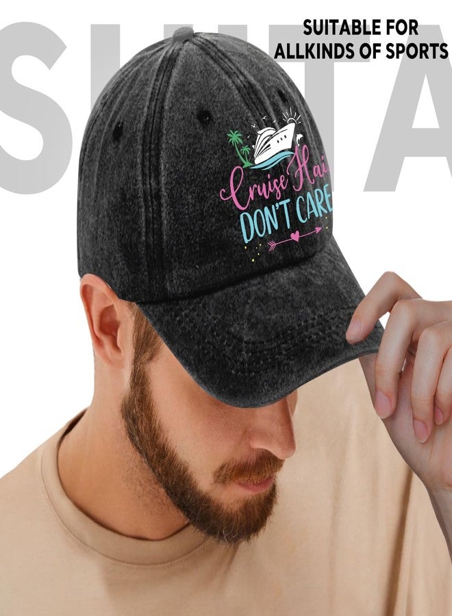 rofiowa Cruise Hair Don't Care Adjustable Vintage Washed Cotton Baseball Cap, Funny Retro Trucker Hat Outdoor Accessories for Men Dad Husband Papa Crewman, Birthday Father's Day Valentine's Day Gift - Image 5
